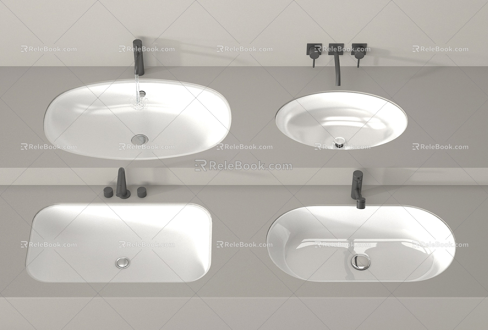 wash basin wash basin faucet 3d model