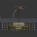 Industrial Equipment Collection Featuring Support Stand Platform And Long Strip Device