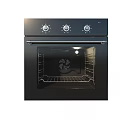 Modern Black Kitchen Oven With Control Knobs Interior Rack And Light 3d model