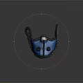 Stylish Blue Face Mask With Black Straps White Stitching And Adjustable Features