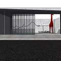 Simple entrance gate 3d model