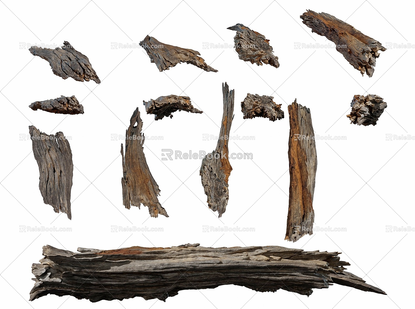 Modern Dead Wood Bark Landscape Sparch Garden Dead Wood Bark Ornaments Outdoor Wood Dead Wood Ornaments Landscape Dead Wood Tree Bark 3d model