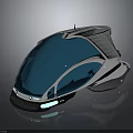 Modern Computer Mouse With Sleek Blue Silver Metallic Design And Illuminated Base 3d model
