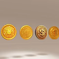 Decorative Golden Coins Featuring Dollar Symbols And Intricate Patterns For Daily Use
