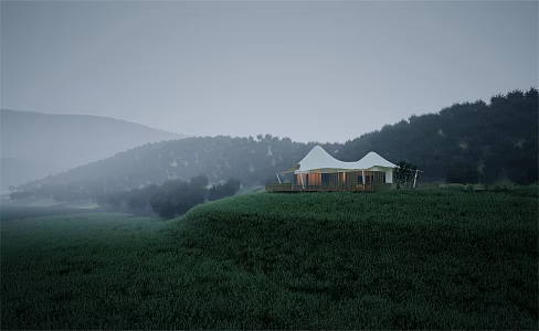Modern Internet Celebrity Tent Restaurant Tea Garden Restaurant Outdoor Leisure Holiday Restaurant 3d model