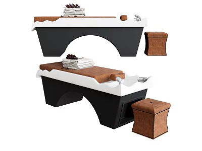 Modern Single Bed Design With Wooden Headboard Black Frame White Mattress And Stool 3d model