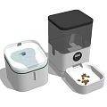 Smart Pet Feeder With Automatic Food Dispensing Transparent Container White Design And Pet Food Tray