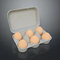 Chicken Eggs In Open Gray Carton With Brown Shells On Black Background