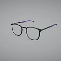 Stylish Black Frame Glasses With Purple Temples And Modern Design Elements