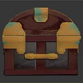 Ornate Red And Gold Treasure Chest With Shiny Metallic Accents And Glossy Finish