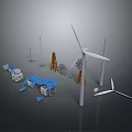 Renewable Energy Technology Models With Wind Turbines And Solar Panels