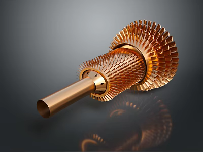 Modern Golden Metal Lighting Fixture Set With Unique Spiral Design and Layered Structure for Interior 3d model