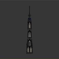 Intricate Gothic Architectural Model With Twin Spired Towers And Arched Bridge