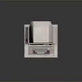 Vintage Retro Computer Console With White Body Screen And Colorful Buttons