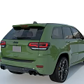 Green Jeep SUV Modern Sporty Exterior With Black Wheels And Front Grille