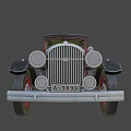 Vintage Red Classic Car Sedan Featuring White Wall Tires And Red Spoke Wheels
