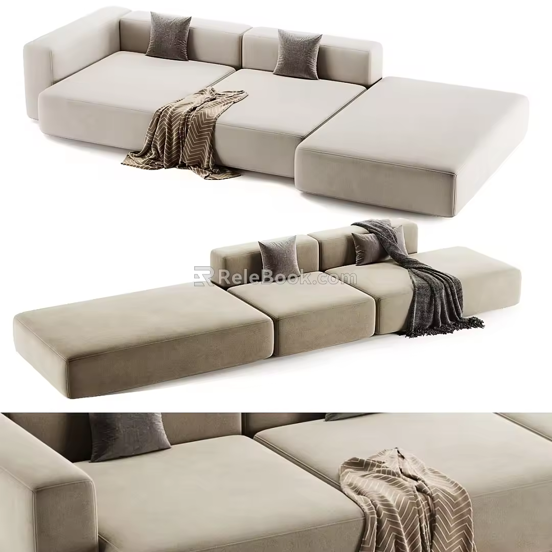 Tuo Divano Modern Multiplayer Sofa Module Sofa Combination Sofa Set Sofa Cream Style Sofa Tofu Block Sofa 3d model