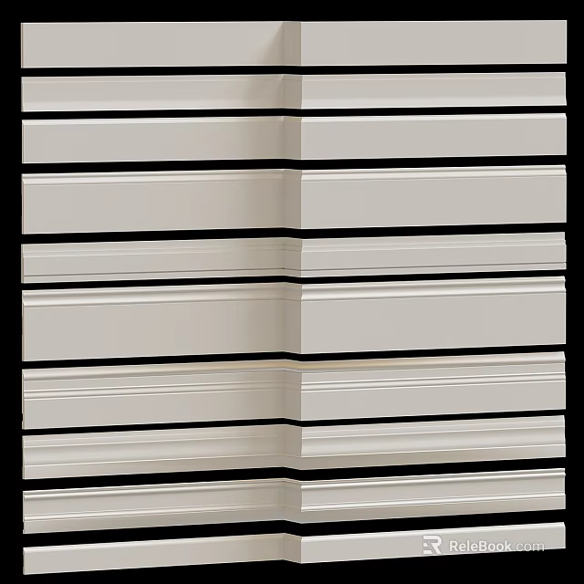 White Layered Striped Architectural Components For Home Decoration Design 3d model 