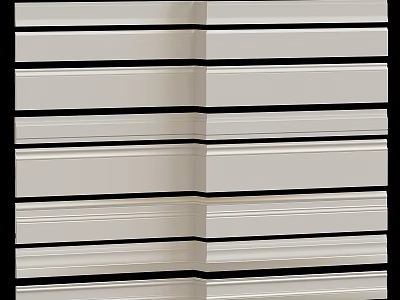 White Layered Striped Architectural Components For Home Decoration Design 3d model