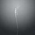Elegant Decorative Furniture With White Silhouette On Slim Pole Design