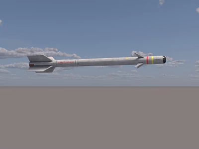 Modern Fighter Jet Flying High In Blue Sky With Cloudy Background 3d model