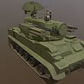 Military Armored Functional Vehicle With Tracked Chassis Turret Cannon And Antenna