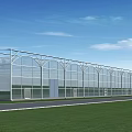 Modern Industrial Factory Building With Glass Curtain Walls Steel Structure And Green Lawn