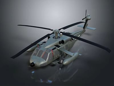 3D Rendered Military Helicopter With Detailed Rotor And Fuselage Design 3d model