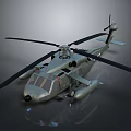 3D Rendered Military Helicopter With Detailed Rotor And Fuselage Design