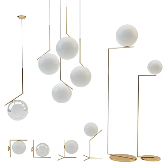 Modern lamp combination chandelier 3d model