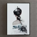 Contemporary Female Portrait Painting With Blonde Short Hair Black Hat and Minimal Background