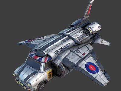 Futuristic Aerospace Hybrid Vehicle With Wings For Space Exploration Missions 3d model