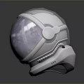 Futuristic Weapon Inspired Astronaut Helmet Featuring Starry Space View Design