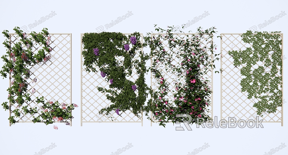 Modern Vine Vine Plant Climbing Plant Flower Rack Parthenocissus Creeper Grapevine Rose Campsis model