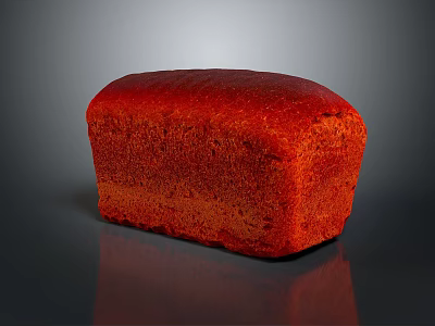 Freshly Baked Red Bread Loaf With Artisanal Texture And Smooth Surface 3d model