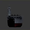 3D Model of Aircraft Carrier with Flight Deck and Command Tower Details 3d model