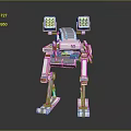 Game Movie Character Robot With Blue White Mechanical Structure Top Sensors And Sci Fi Design