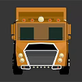 Vibrant Yellow Cargo Truck with White Stripe and Modern Cab Design