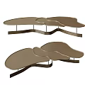 Stylish Modern Coffee Table Featuring Curved Top And Metal Frame Unique Shape 3d model