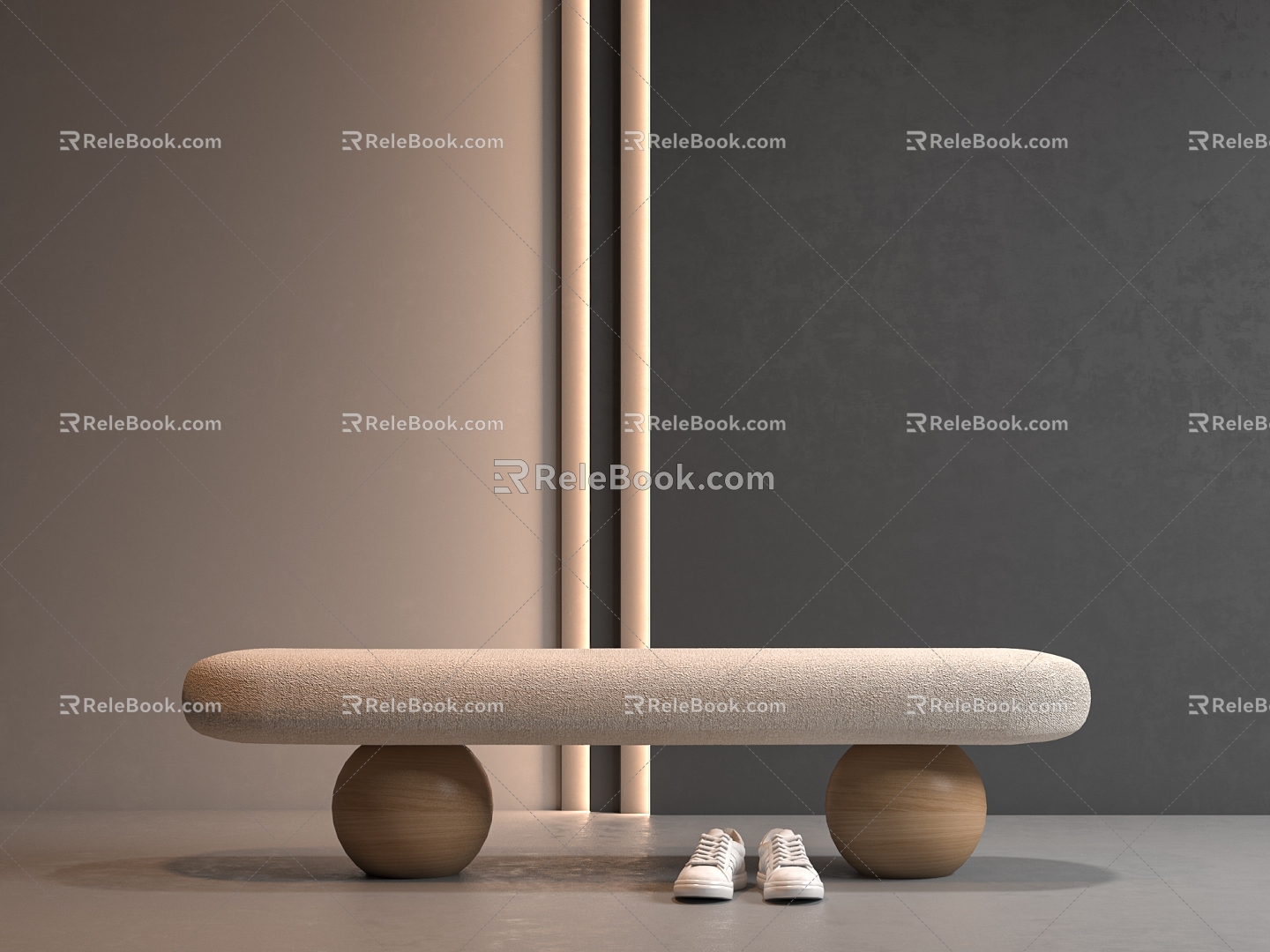 Modern shoe changing stool 3d model