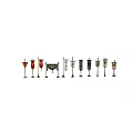 Colorful Flag Designs With Various Patterns And Decorative Ornate Display Poles