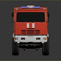 Heavy Duty Red Fire Truck With Ladder Emergency Lights And Black Tires