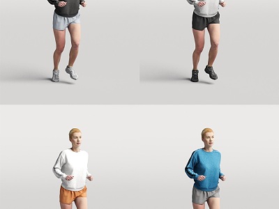 Character Foreigner Running Posture Person Sports Woman Female 3d model