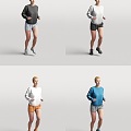 Character Foreigner Running Posture Person Sports Woman Female 3d model