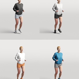 Character Foreigner Running Posture Person Sports Woman Female 3d model