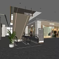 Modern Lobby Front Desk Reception With Escalator Glass Doors And Marble Floor