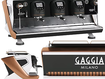 Gaggia Milano Espresso Machine as Modern Kitchen Appliance Showcasing Sleek Design And Multiple Views 3d model