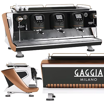 Gaggia Milano Espresso Machine as Modern Kitchen Appliance Showcasing Sleek Design And Multiple Views 3d model