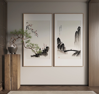 New Chinese Hanging Paintings Chinese Hanging Paintings 3d model