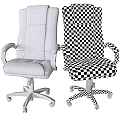 Black Leather Leisure Chair With Modern Design Ergonomic Armrests And Wheeled Base